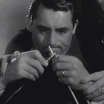 Cary Grant knitting
