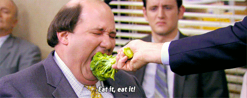 eating greens the office kevin