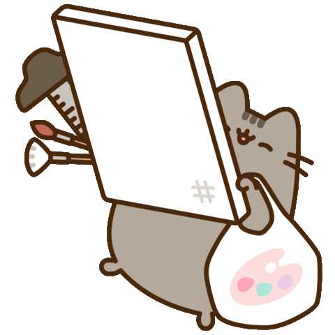 Art Cat Sticker by Pusheen for iOS & Android | GIPHY