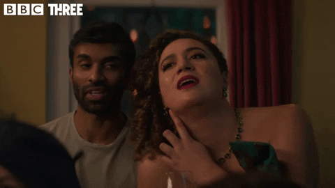 Nikesh Patel Rose Matafeo GIF by BBC Three - Find & Share on GIPHY