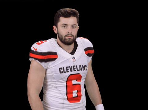baker mayfield gif browns nfl cleveland flirt football giphy wink everything sports