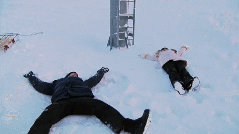 ben and yuki make snow angels