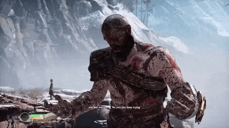 Healing of Kratos in God of war in gaming gifs