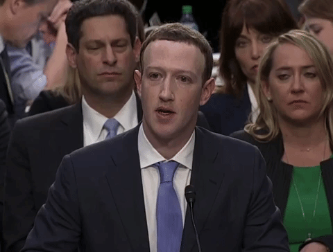 A GIF of Mark Zuckerberg's apology about Facebook regulations. Embracing mistakes is one of the key things to know before starting a business.
