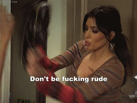 Dont Be Fucking Rude Kim Kardashian GIF - Find & Share on GIPHY