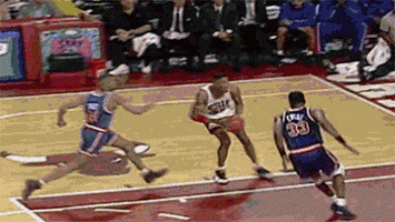 Image result for pippen dunk on ewing animated gif