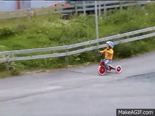 Image result for kid falling on a bike GIF
