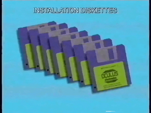 Image of 7 diskettes for installing an old computer program