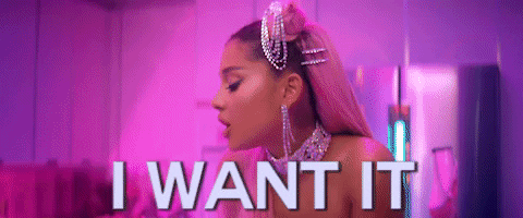 Arianna Grande singing 7 sings with lyrics "I want it, I got it"