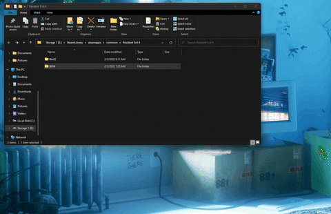 GIF tutorial of how to properly copy BIO4 Folder to Steam RE4 installation folder.