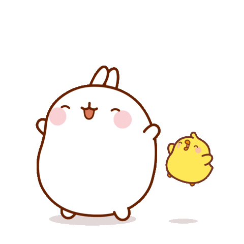 Happy Fun Sticker by Molang for iOS & Android | GIPHY