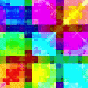 nine squared overlaid by alternating colors