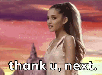 GIF of Ariana Grande saying "thank you next"