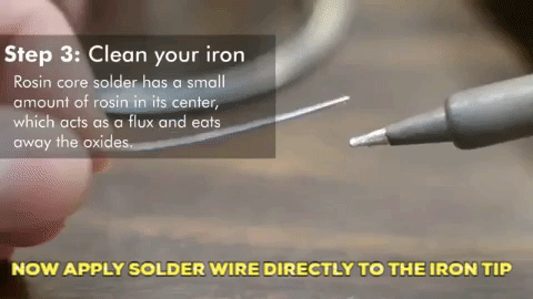 solder wire get wet when you directly touch it to soldering iron tip