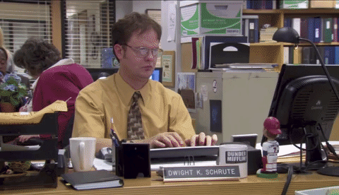 Dwight typed Dwight repeatedly