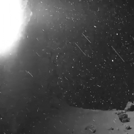 Snow storm on comet Chury seen by Rosetta spacecraft in science gifs