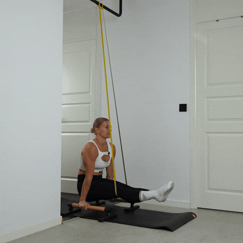 assisted l sit hold exercise demonstration