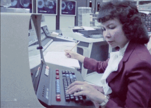 GIF of woman typing