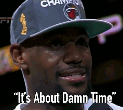 CHA “Lt’S About Damn Time" meme reference