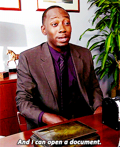 Winston from TV show New Girl going for a job interview