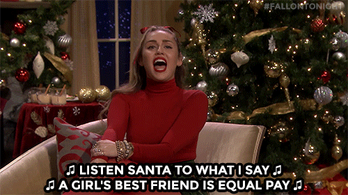 Miley Cyrus singing a christmas song