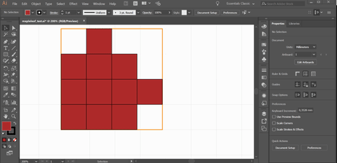 gif of maple leaf creation in Illustrator