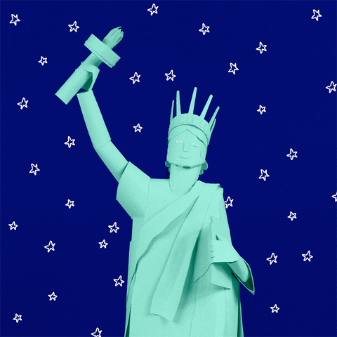 Statue Of Liberty Wink GIF by Lorraine Nam