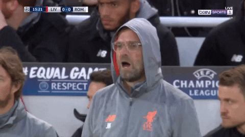 GIF of Klopp with his Mouth Open : r/LiverpoolFC