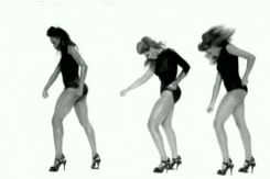 Gif from Beyonce's Single Ladies where Beyonce and two dancers are doing the iconic dance