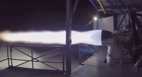 Teste estático do motor Raptor da SpaceX.