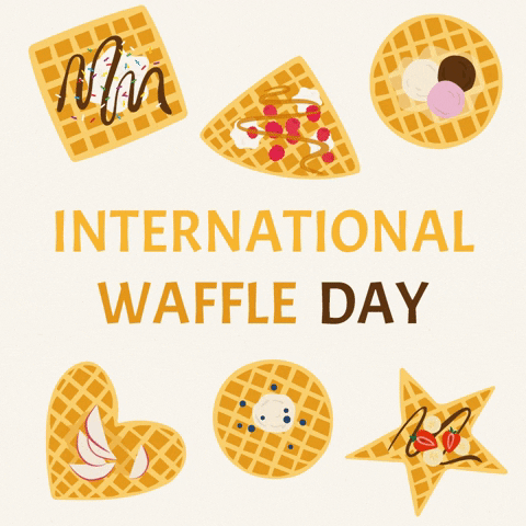 Waffles International Waffle Day GIF by evite - Find & Share on GIPHY