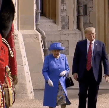 Trump and Queen in funny gifs
