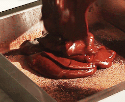 poured melted chocolate