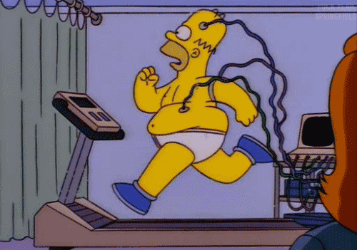 Image result for homer simpson treadmill gif