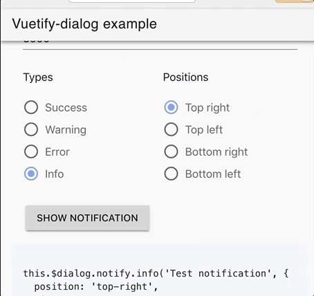 notification demo