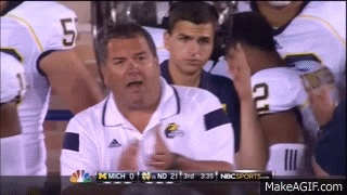 Image result for clapping brady hoke gif