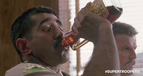 Image result for super troopers chugging syrup gif