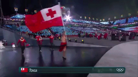 Shirtless Tongan In Pyeongchang Winter Olympics
