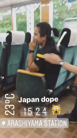 Train Seats In Japan in funny gifs