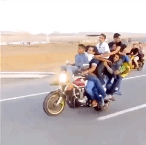 family on motorcyle gif