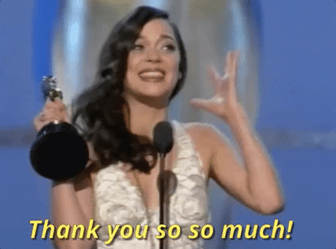 Marion Cotillard Thank You GIF by The Academy Awards - Find & Share on GIPHY
