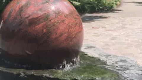 Floating stone fountain