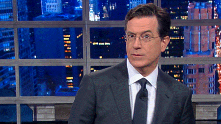 Stephen Colbert pouting