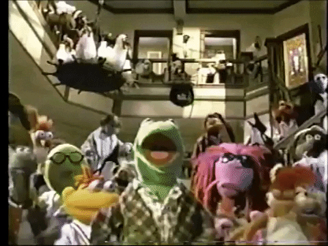Muppets at a rockin' party.