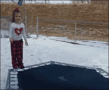 Trampoline And Ice in funny gifs