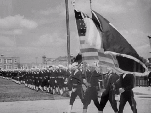 english courses american flag soldiers marching gif