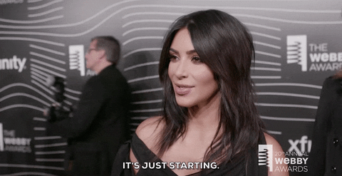Kim Kardashian, zegt ''it's just starting. 