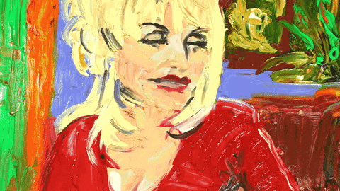 Lauren Gregory painting dolly parton animation laughing