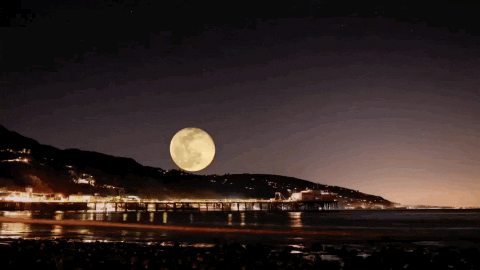 night moon time lapse nighttime