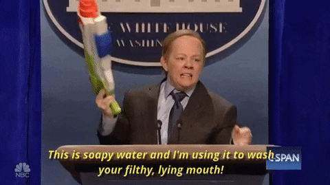 Melissa Mccarthy This Is Soapy Water And Im Using It To Wash Your Filthy Lying Mouth GIF by Saturday Night Live - Find & Share on GIPHY
